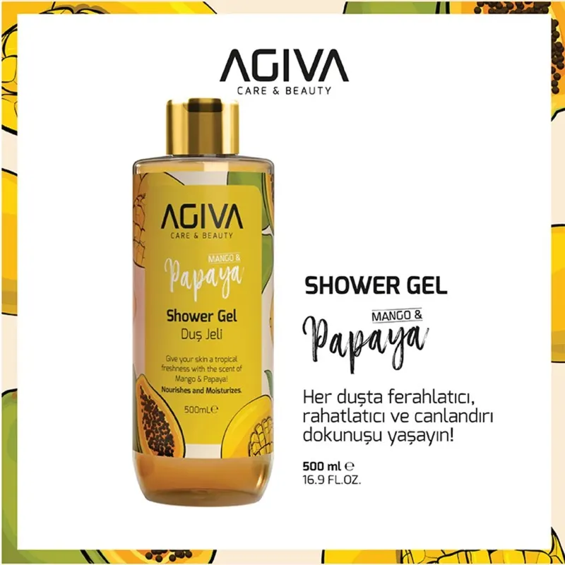 Agiva Care & Beauty Duş Jeli Mango Papaya 500 ml
